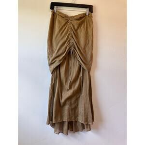 Boutique Larue Sage Sheer Cotton Adjustable Maxi Skirt
